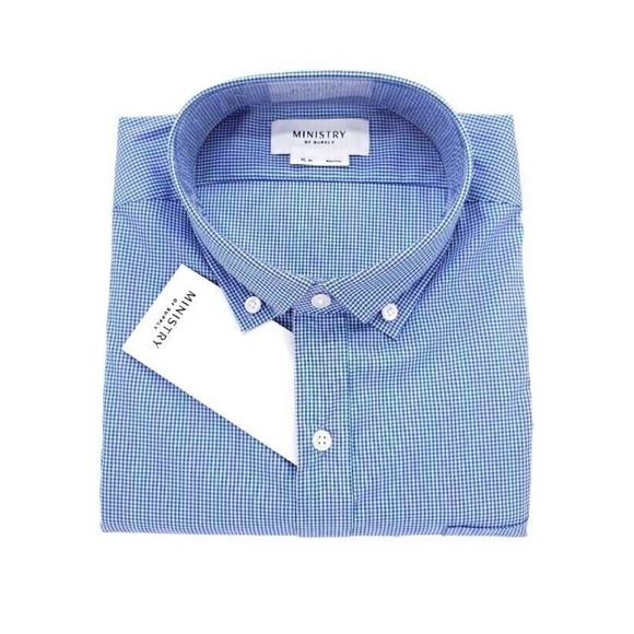 MINISTRY OF SUPPLY Gemini Woven Shirt Mens Size XXL Standard Blue NWT $125 - Picture 4 of 11